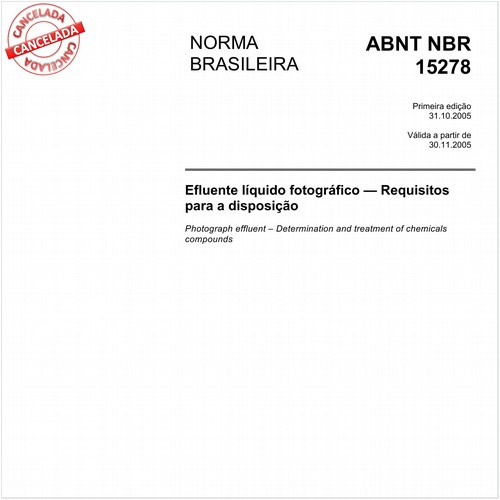 Efluente líquido fotográfico - Requisitos para a disposição