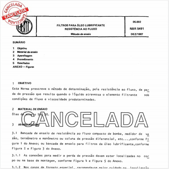 Filtros para óleo lubrificante - Resistência ao fluxo