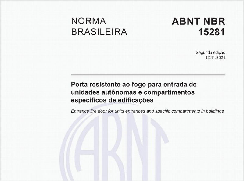 Porta resistente ao fogo para entrada de unidades autônomas e compartimentos específicos de edificações
