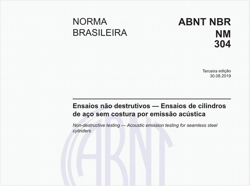 Ensaios não destrutivos — Ensaios de cilindro de aço sem costura por emissão acústica
