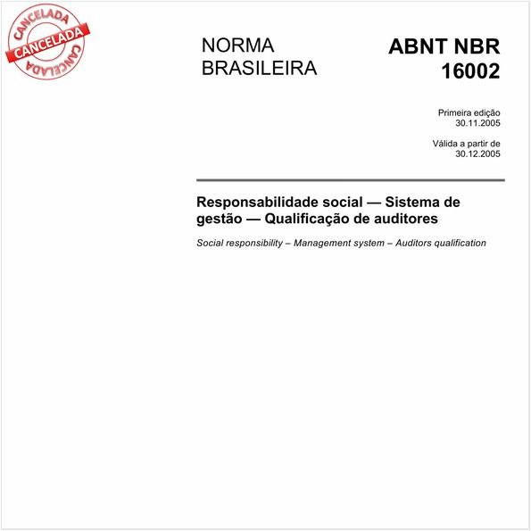 Responsabilidade social - Sistema de gestão - Qualificação de auditores