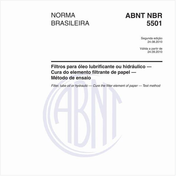 Filtros para óleo lubrificante ou hidráulico — Cura do elemento filtrante de papel — Método de ensaio