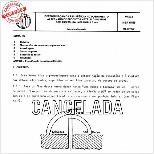 Determinação da resistência ao dobramento alternado de produtos metálicos planos com espessura inferior a 3 mm