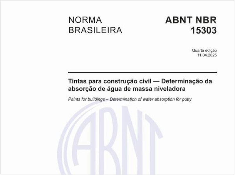 Tintas para construção civil - Determinação da absorção de água de massa niveladora