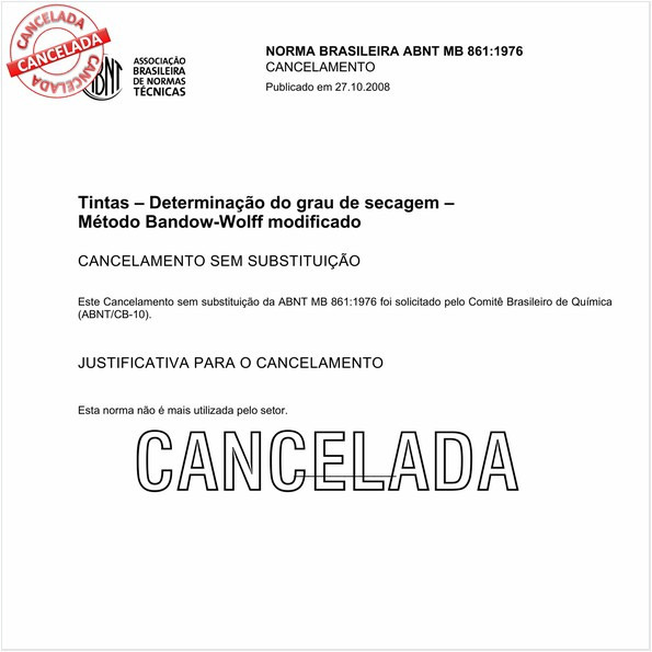 Tintas - Determinação do grau de secagem - Método Bandow-Wolff modificado