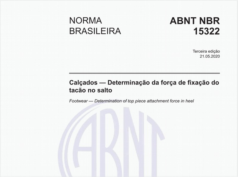 Calçados - Determinação da força de fixação do tacão no salto
