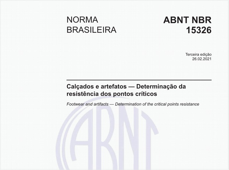 Calçados e artefatos - Determinação da resistência dos pontos críticos