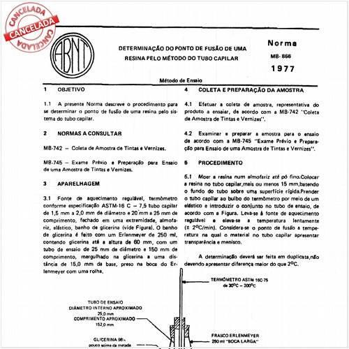 Determinação do ponto de fusão de uma resina pelo método do tubo capilar