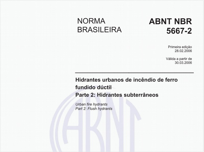 Hidrantes urbanos de incêndio de ferro fundido dúctil - Parte 2: Hidrantes subterrâneos