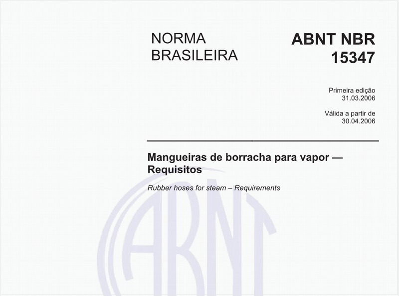 Mangueiras de borracha para vapor - Requisitos