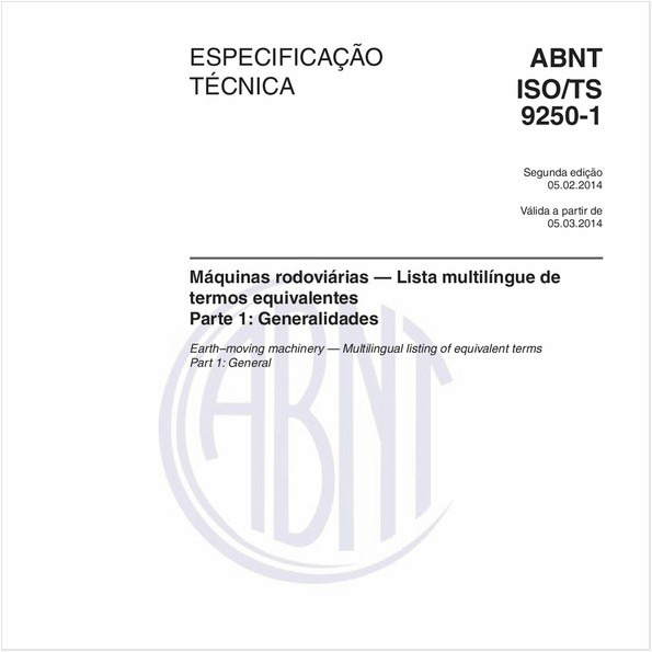 Máquinas rodoviárias — Lista multilíngue de termos equivalentes - Parte 1: Generalidades