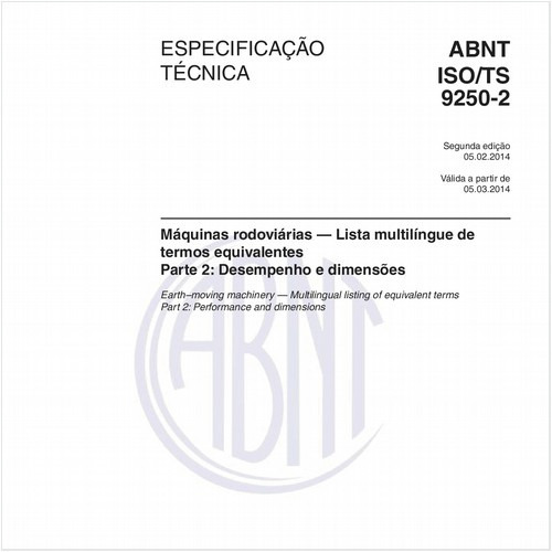 Máquinas rodoviárias — Lista multilíngue de termos equivalentes - Parte 2: Desempenho e dimensões