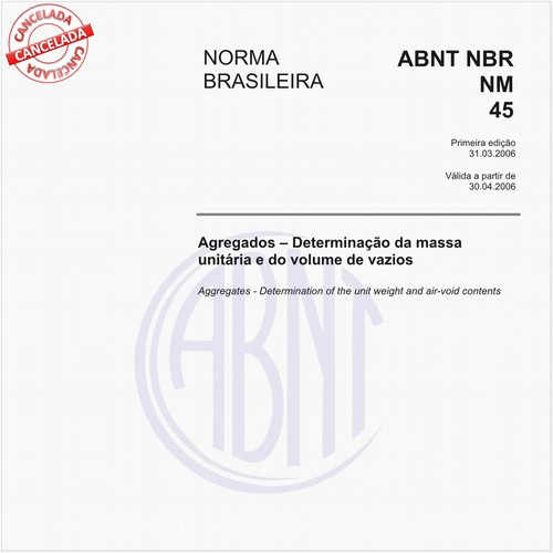 Agregados - Determinação da massa unitária e do volume de vazios