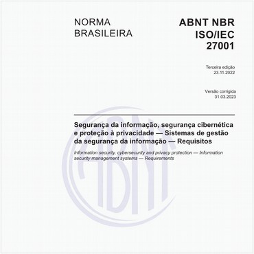 NBRISO/IEC27001 de 11/2013