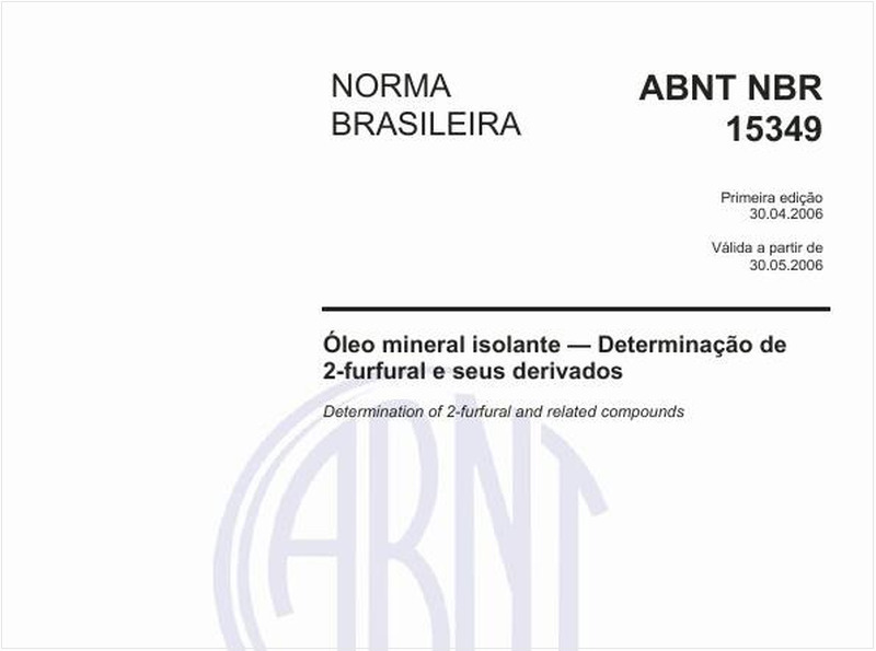 Óleo mineral isolante - Determinação de 2-furfural e seus derivados
