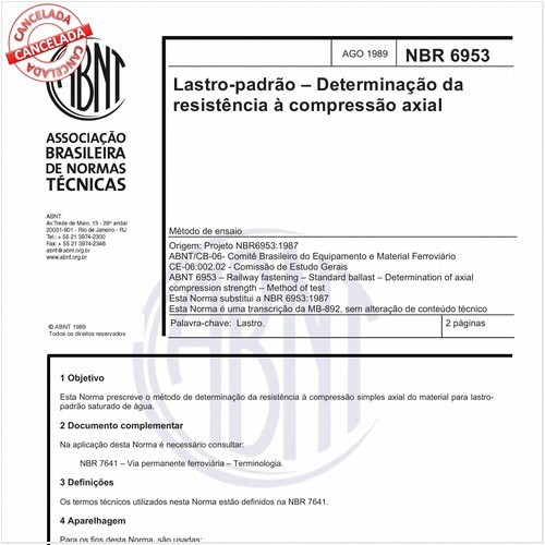 Lastro-padrão - Determinação da resistência à compressão axial