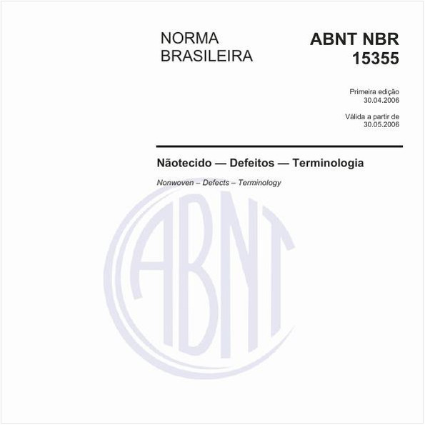 Nãotecido - Defeitos - Terminologia