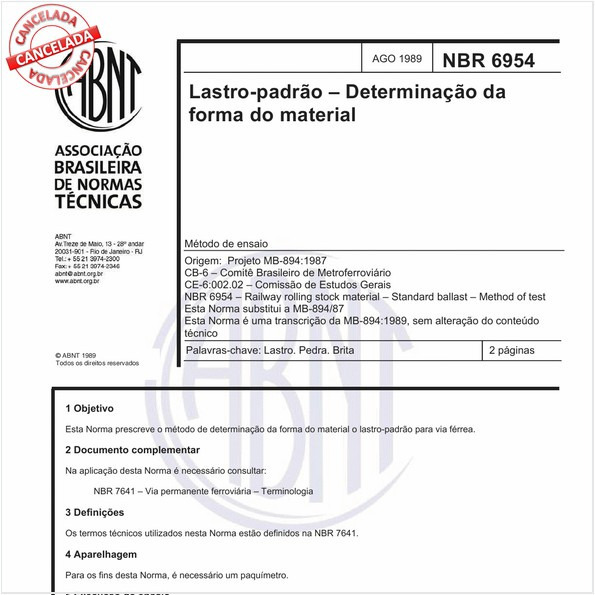 Lastro-padrão - Determinação da forma do material