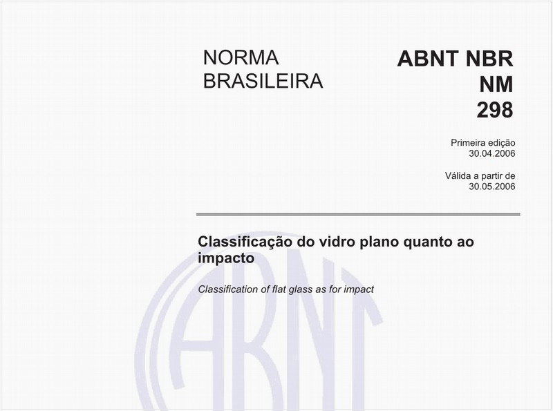 Classificação do vidro plano quanto ao impacto