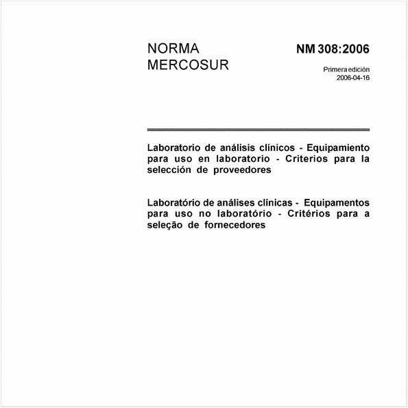 Laboratório de análises clínicas - Equipamentos para uso no laboratório - Critérios para a seleção de fornecedores
