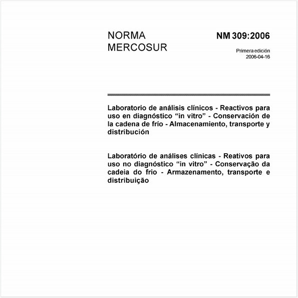 Laboratório de análises clínicas - Reativos para uso no diagnóstico "in vitro" - Conservação da cadeia do frio - Armazenamento, transporte e distribuição
