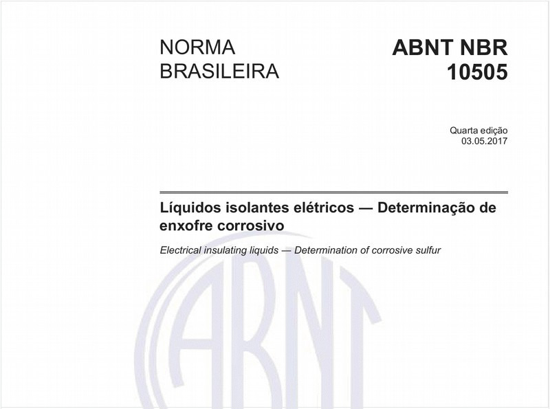Líquidos isolantes elétricos - Determinação de enxofre corrosivo