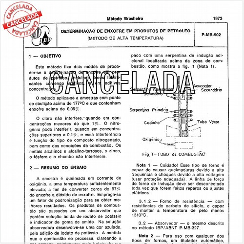 Determinação de enxofre em produtos de petróleo - Método de alta temperatura