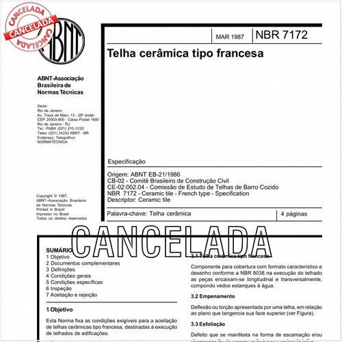 Telha cerâmica tipo francesa