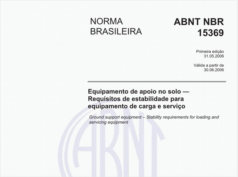 Equipamento de apoio no solo - Requisitos de estabilidade para Equipamento de carga e serviço