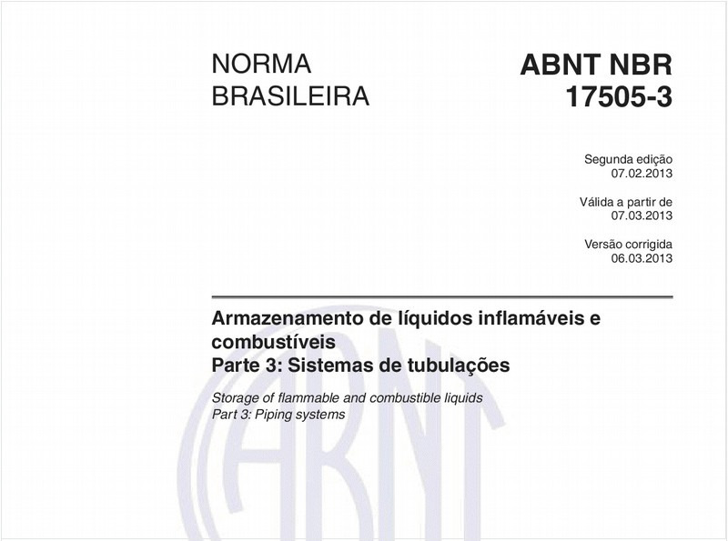 Armazenamento de líquidos inflamáveis e combustíveis - Parte 3: Sistemas de tubulações