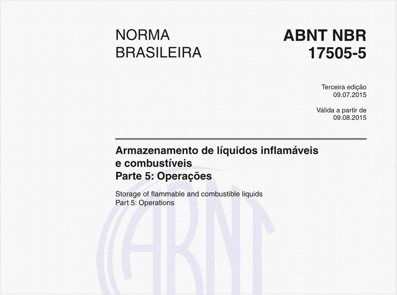 Armazenamento de líquidos inflamáveis e combustíveis - Parte 5: Operações