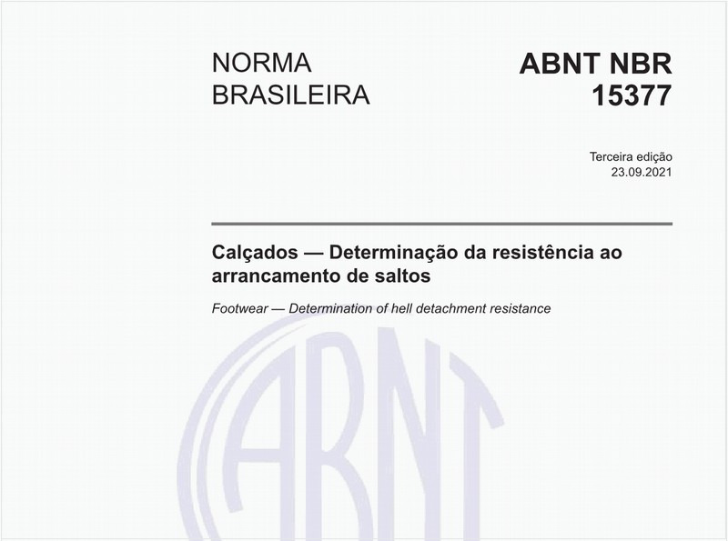 Calçados - Determinação da resistência ao arrancamento de saltos
