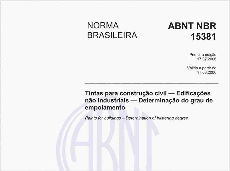 Tintas para construção civil - Edificações não industriais - Determinação do grau de empolamento