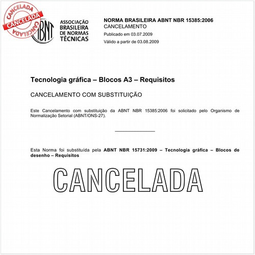 Tecnologia gráfica - Blocos A3 - Requisitos