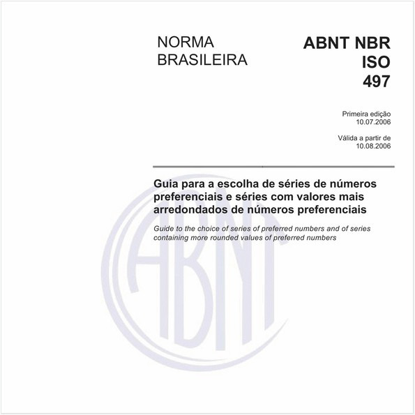 Guia para a escolha de série de números preferenciais e séries com valores mais arredondados de números preferenciais