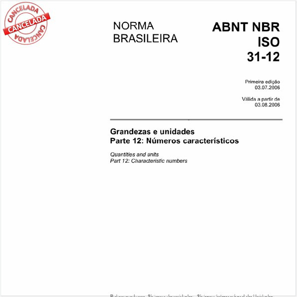 Grandezas e unidades - Parte 12: Números característicos 