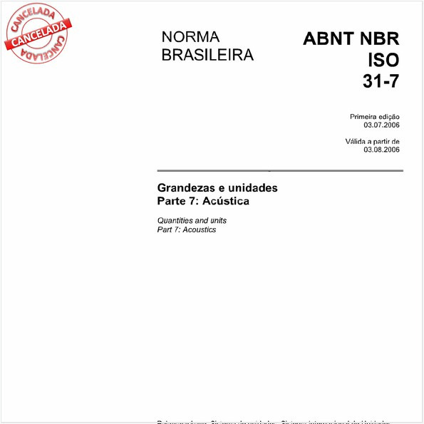 Grandezas e unidades - Parte 7: Acústica