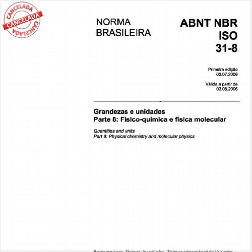 Grandezas e unidades - Parte 8: Físico-química e física molecular