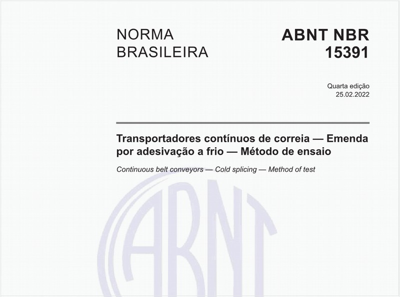 Transportadores contínuos de correia - Emenda por adesivação a frio - Método de ensaio