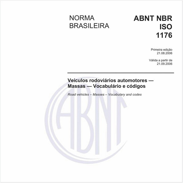 Veículos rodoviários automotores - Massas - Vocabulário e códigos