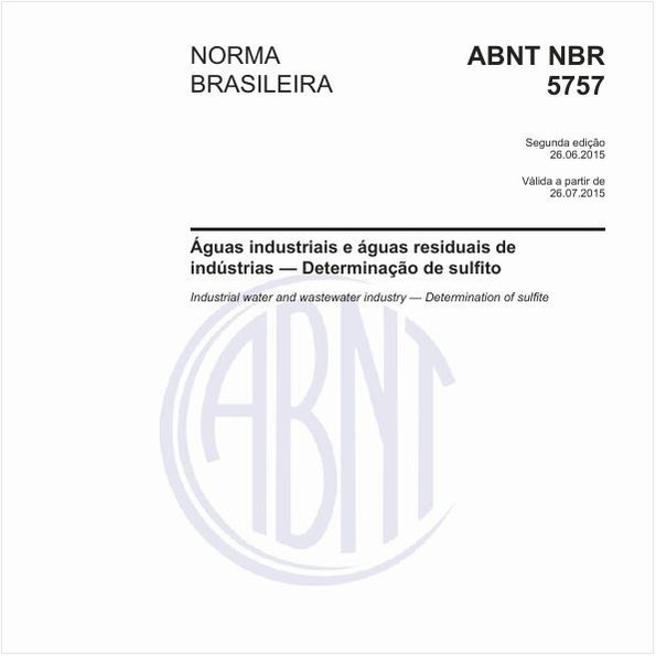 Águas industriais e águas residuais de indústrias - Determinação de sulfito