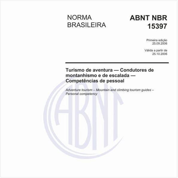 Turismo de aventura - Condutores de montanhismo e de escalada - Competência de pessoal