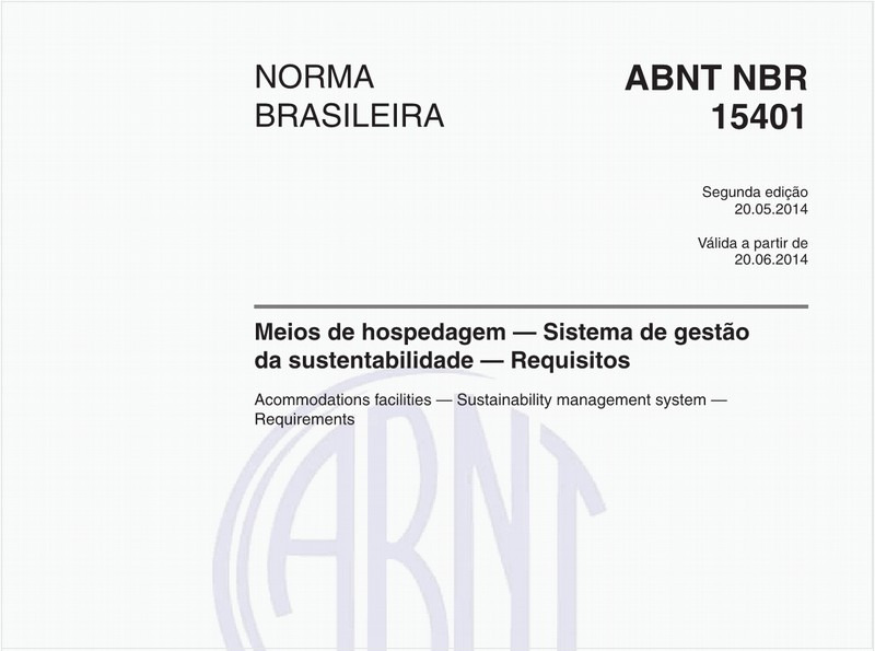 Meios de hospedagem — Sistema de gestão da sustentabilidade — Requisitos