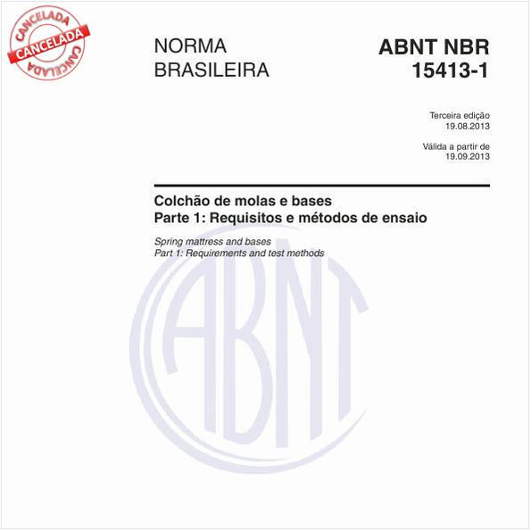 Colchão de molas e bases - Parte 1: Requisitos e métodos de ensaio