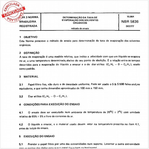 Determinação da taxa de evaporação dos solventes orgânicos