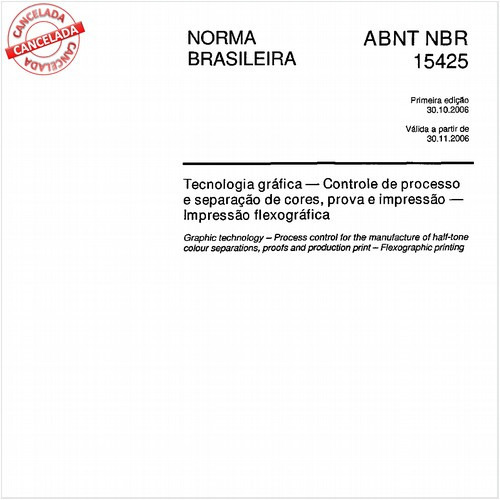 Tecnologia gráfica - Controle de processo e separação de cores, prova e impressão - Impressão flexográfica