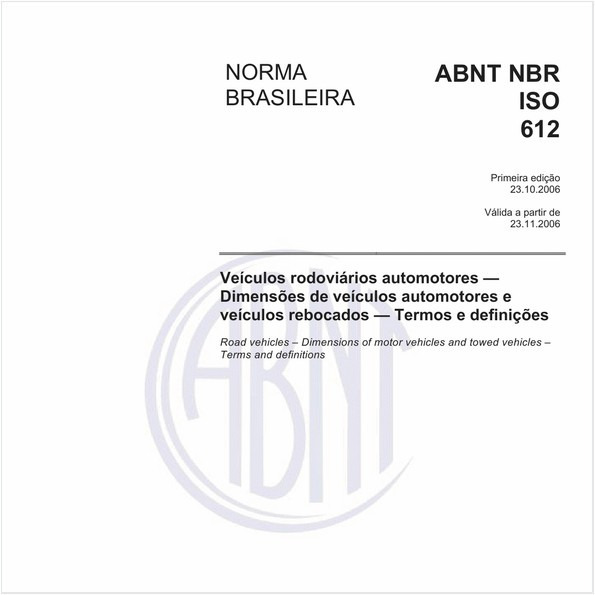 Veículos rodoviários automotores - Dimensões de veículos automotores e veículos rebocados - Termos e definições