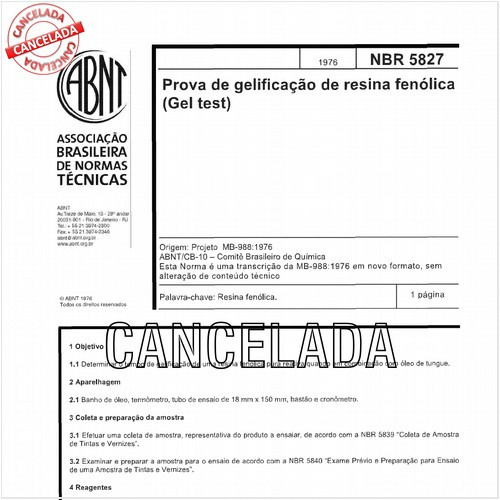 Prova de gelificação de resina fenólica (Gel Test)