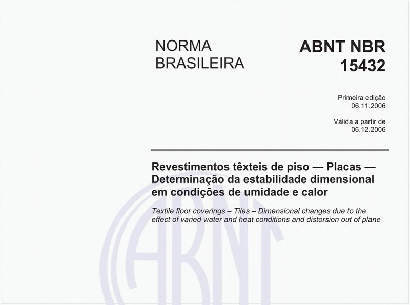 Revestimentos têxteis de piso - Placas - Determinação da estabilidade dimensional em condições de umidade e calor