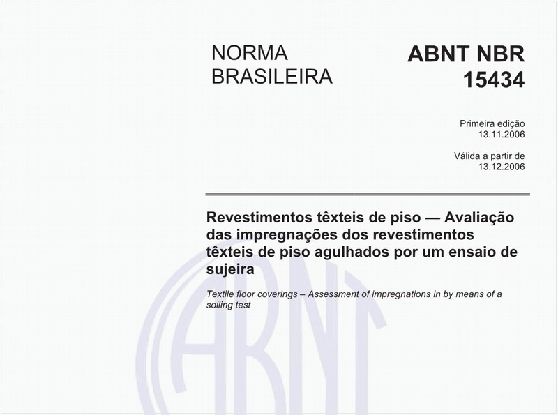Revestimentos têxteis de piso - Avaliação das impregnações dos revestimentos têxteis de piso agulhados por um ensaio de sujeira.
